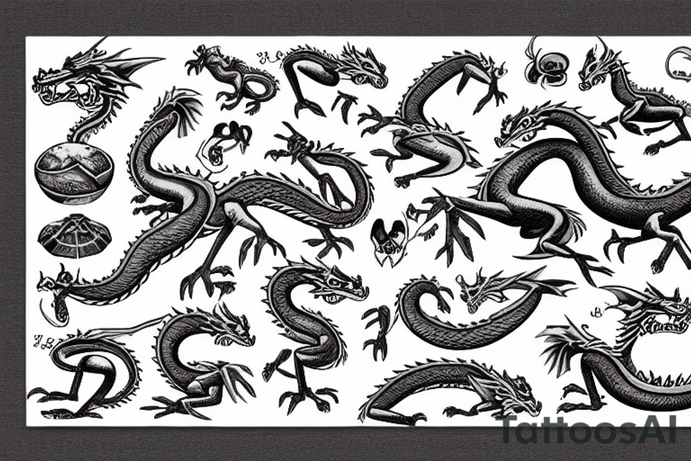 dragon on a bridge tattoo idea