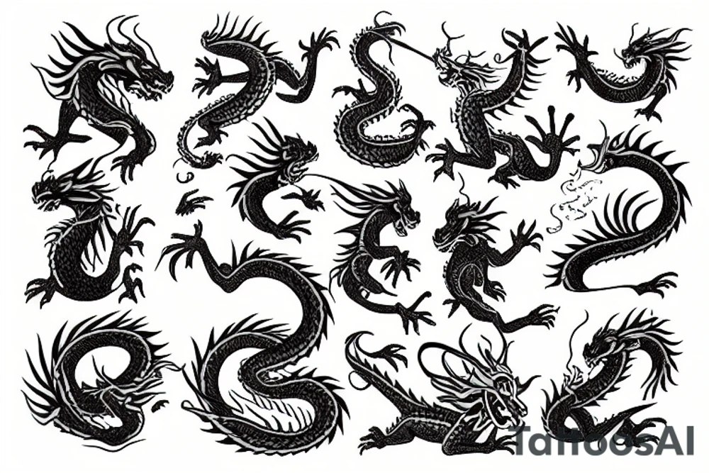 dragon on a bridge tattoo idea