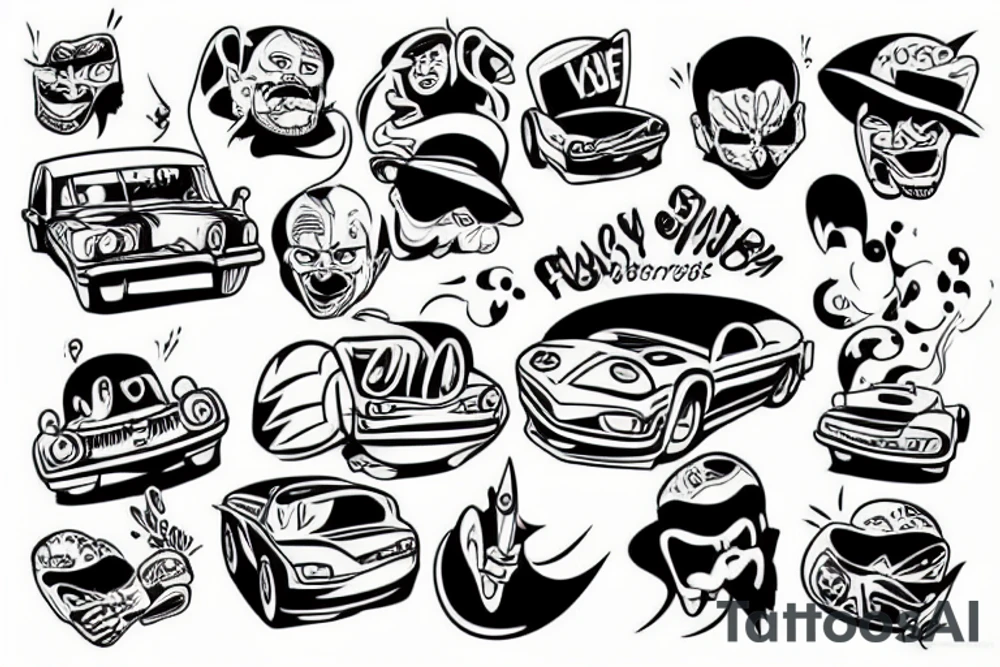 funny car tattoo idea