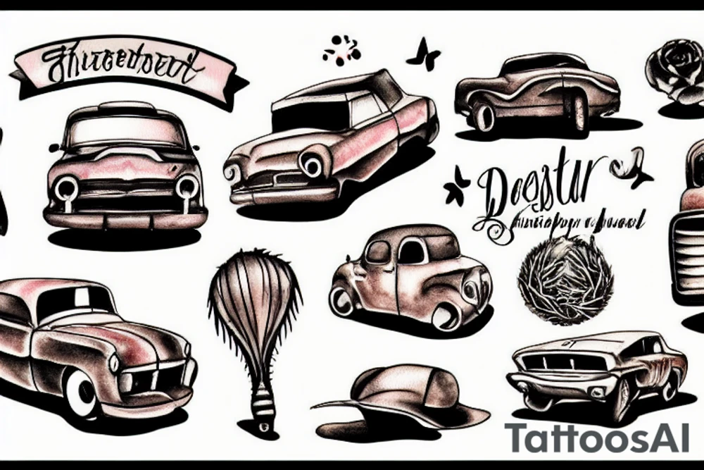 funny car in the desert tattoo idea