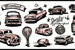 funny car in the desert tattoo idea