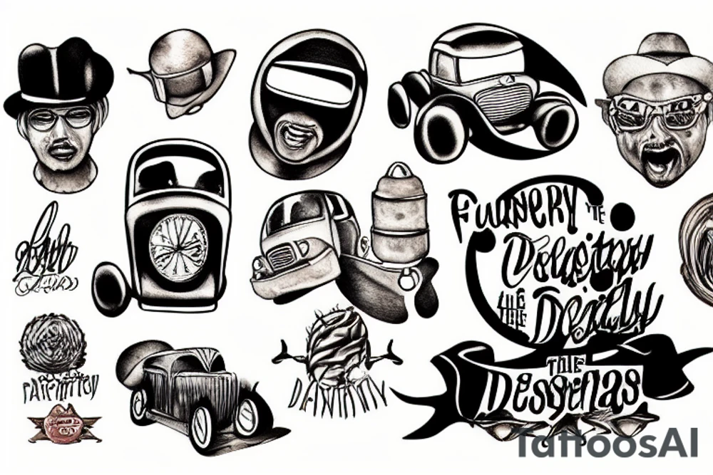 funny car in the desert tattoo idea