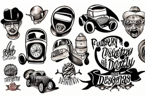 funny car in the desert tattoo idea