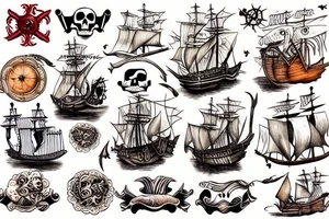 pirate ships tattoo idea