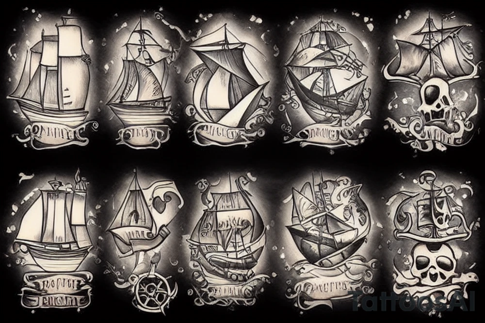 pirate ships tattoo idea