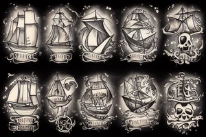pirate ships tattoo idea