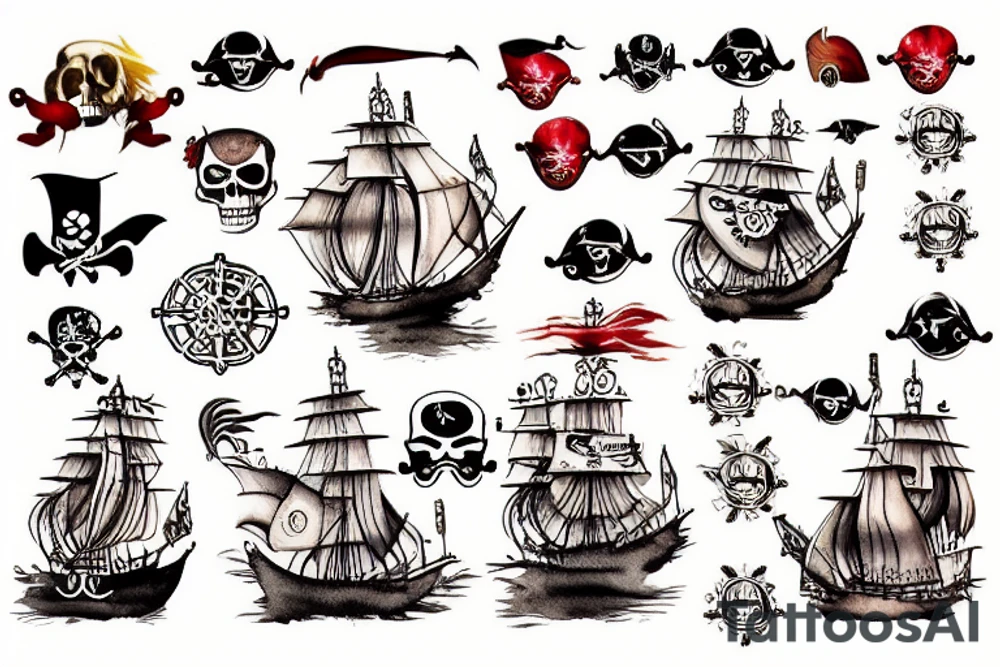 pirate ships tattoo idea