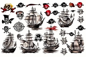 pirate ships tattoo idea