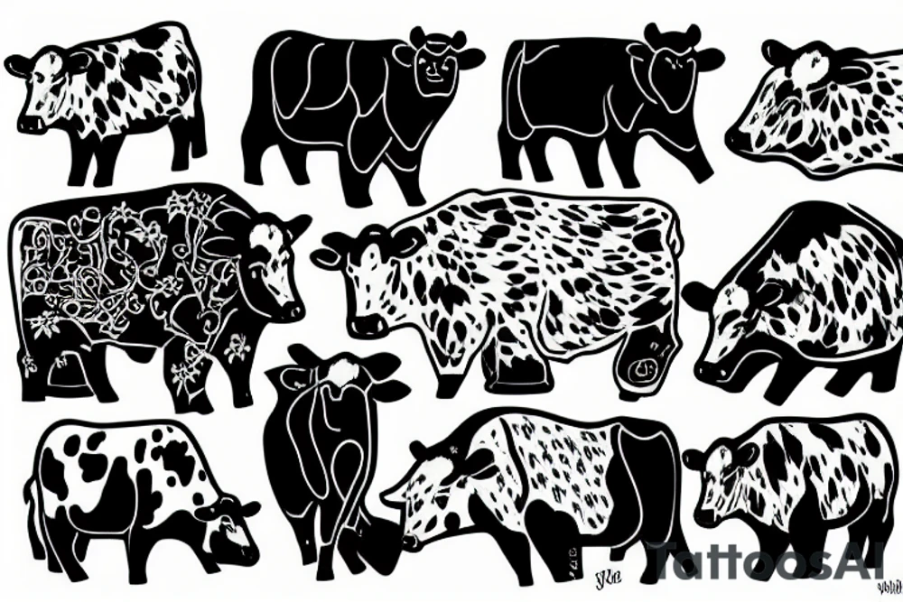 Cow bear tattoo idea