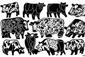 Cow bear tattoo idea