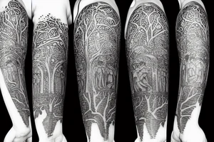 Indian gods and tree of life Mythology tattoo idea