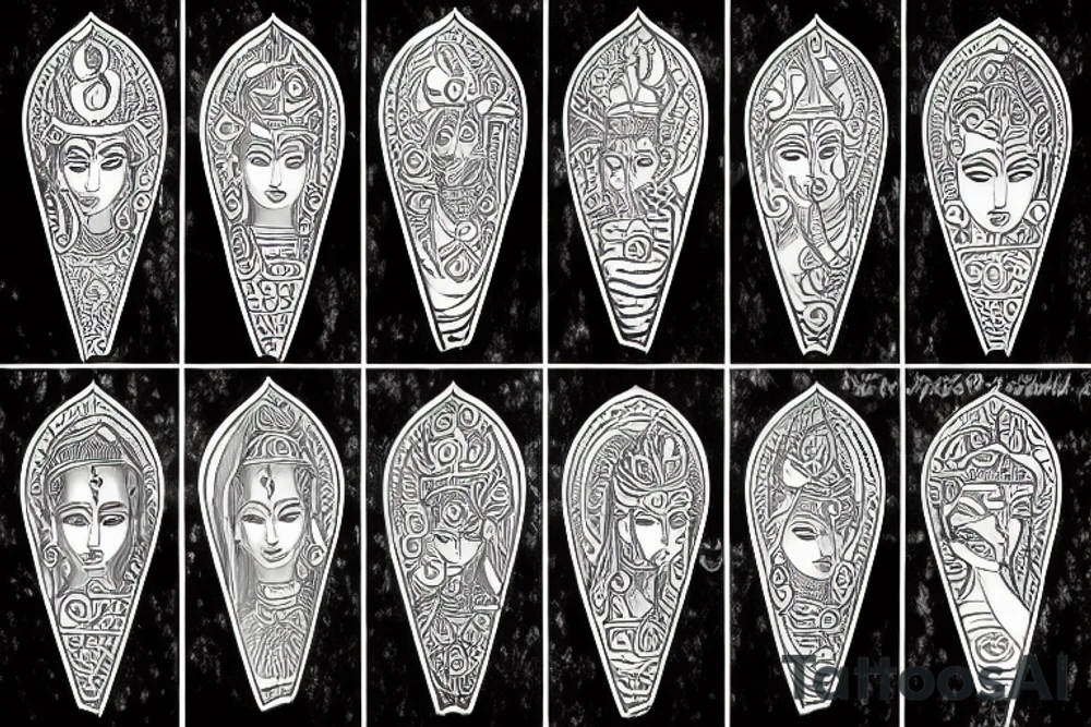 Indian gods and tree of life Mythology tattoo idea