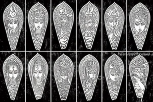 Indian gods and tree of life Mythology tattoo idea