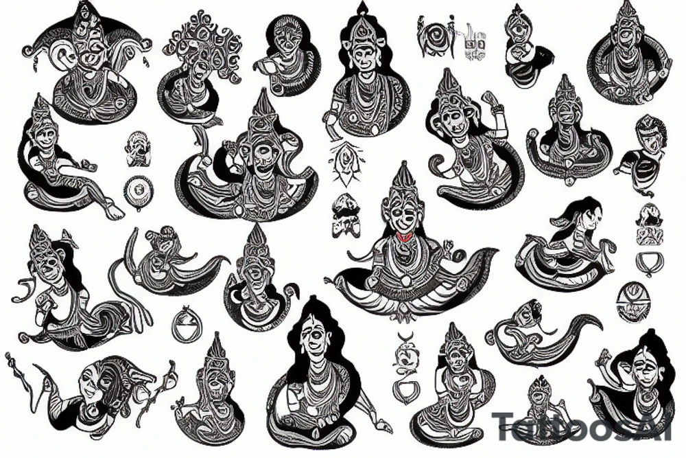 Krishna God tattoo idea