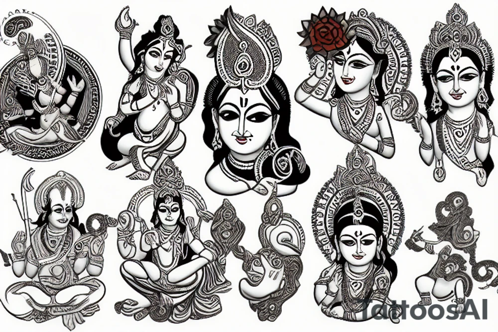 Krishna God tattoo idea