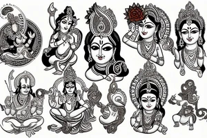 Krishna God tattoo idea