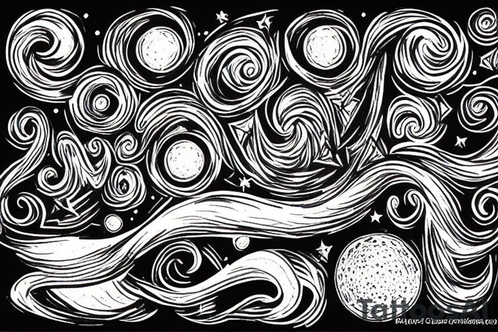 starry night made by Picasso tattoo idea