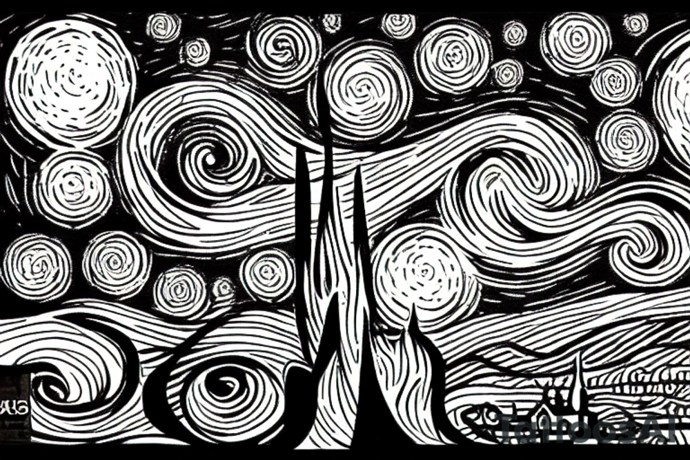 starry night made by Picasso tattoo idea