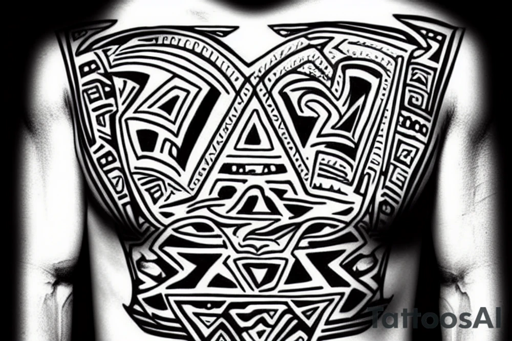 Aztec ruins with superman symbol in it tattoo idea