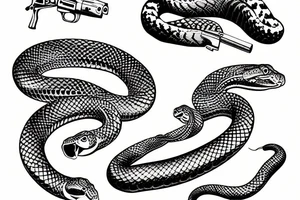 rattle snake with a gun tattoo idea
