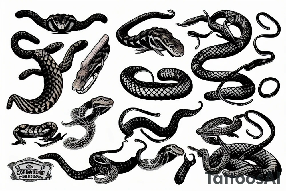 rattle snake with a gun tattoo idea