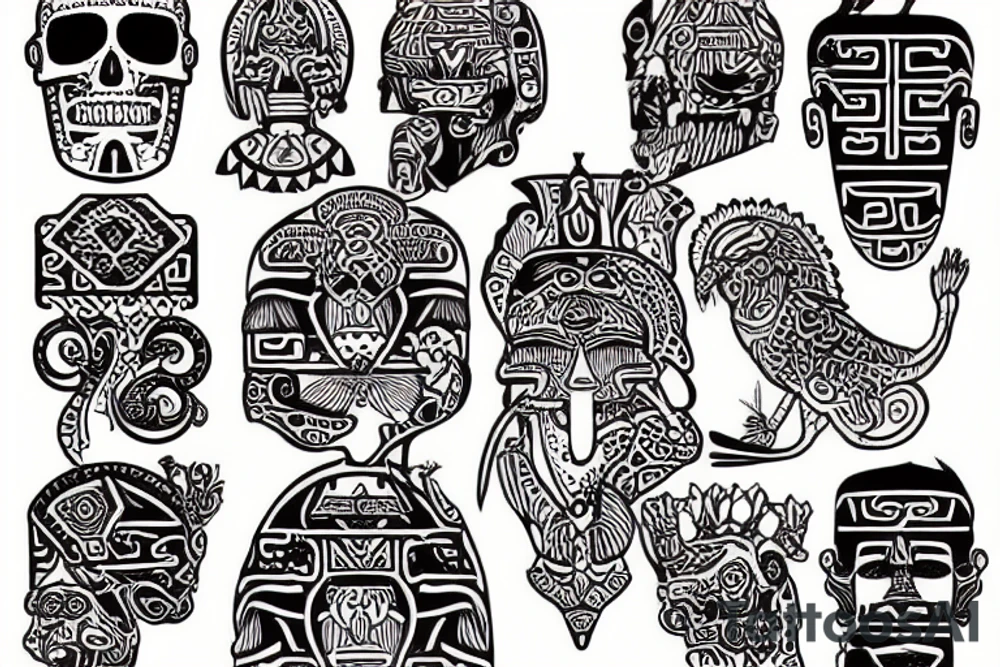 aztec ruinis tattoo idea