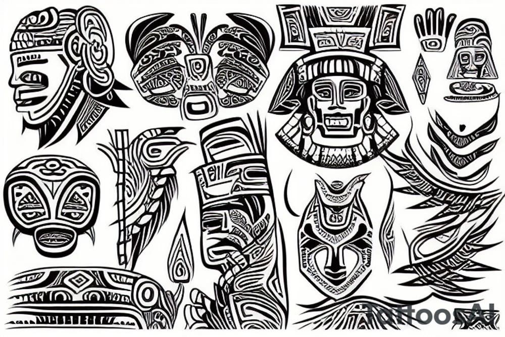 aztec ruinis tattoo idea