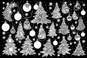 Christmas tree with lights and baubles on it and presents underneath tattoo idea