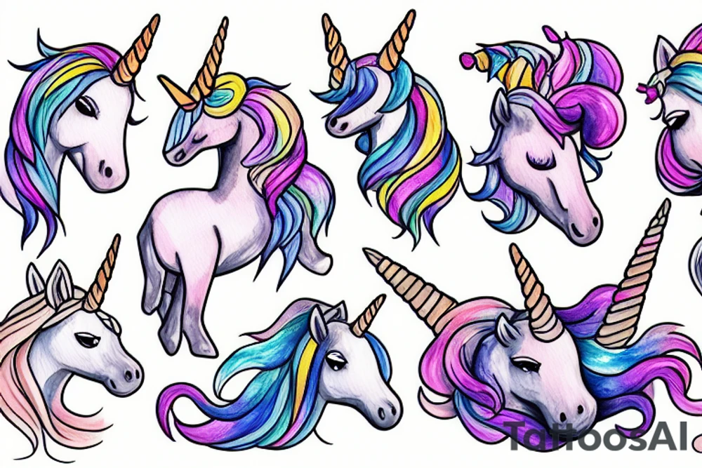 manly unicorn tattoo idea