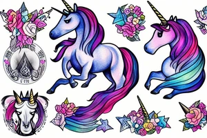 manly unicorn tattoo idea