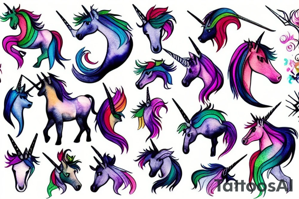 masculine unicorn tattoo idea