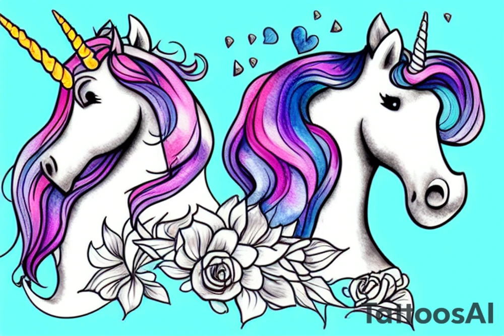 masculine unicorn tattoo idea