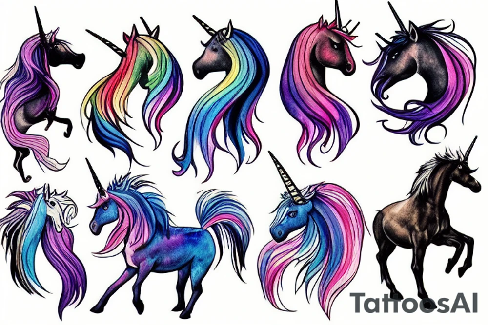 masculine unicorn tattoo idea