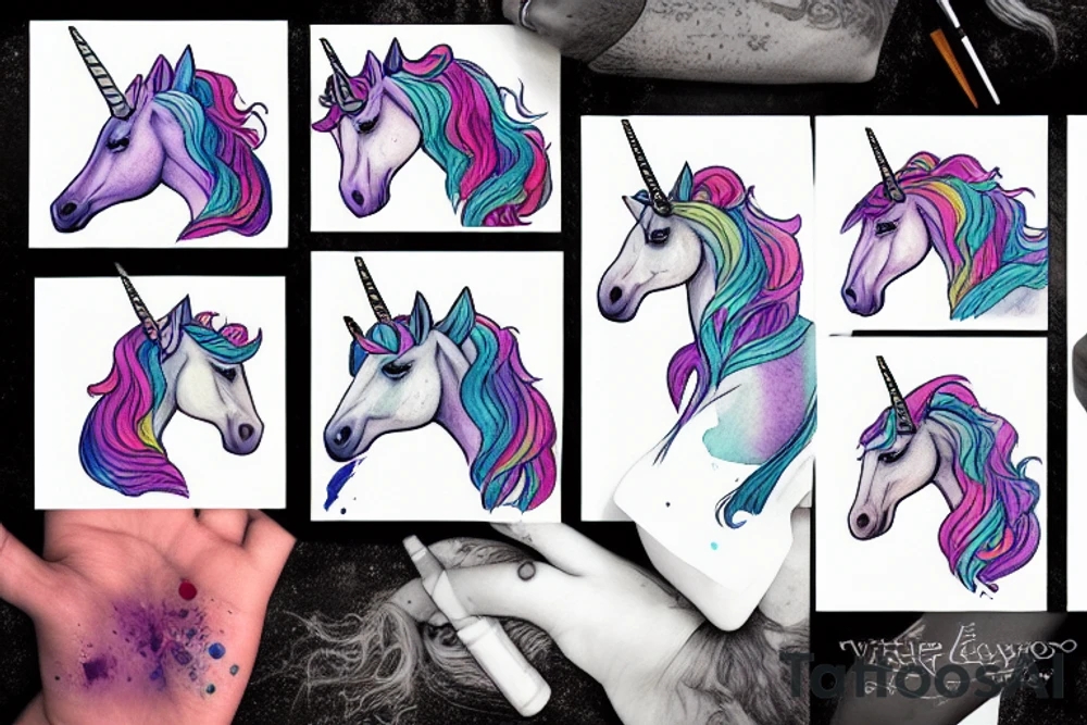 masculine unicorn tattoo idea