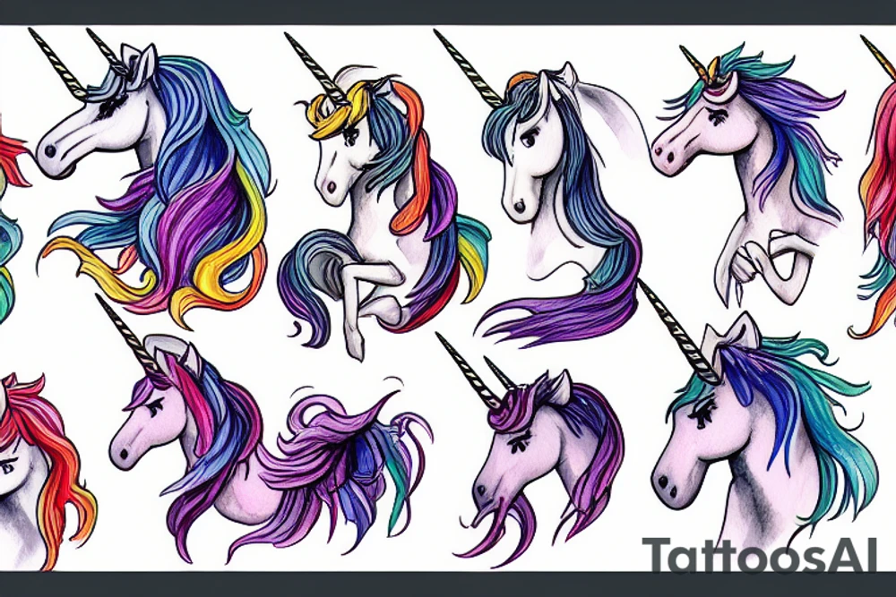 unicorn dad tattoo idea