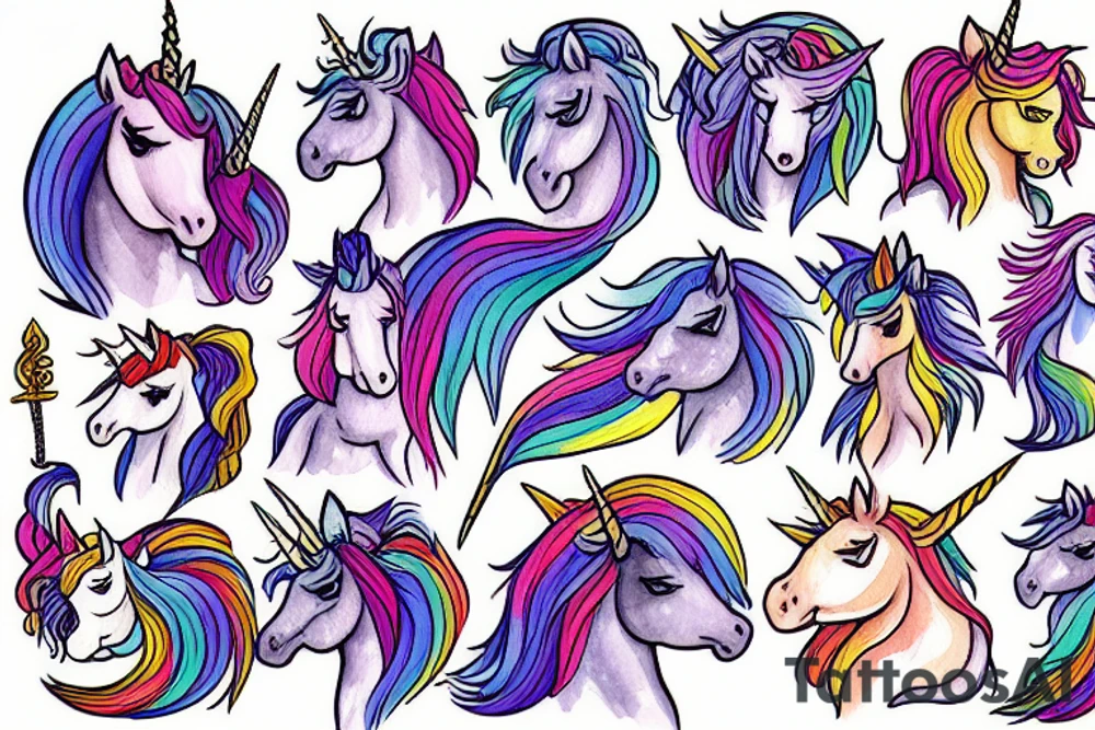 unicorn dad tattoo idea