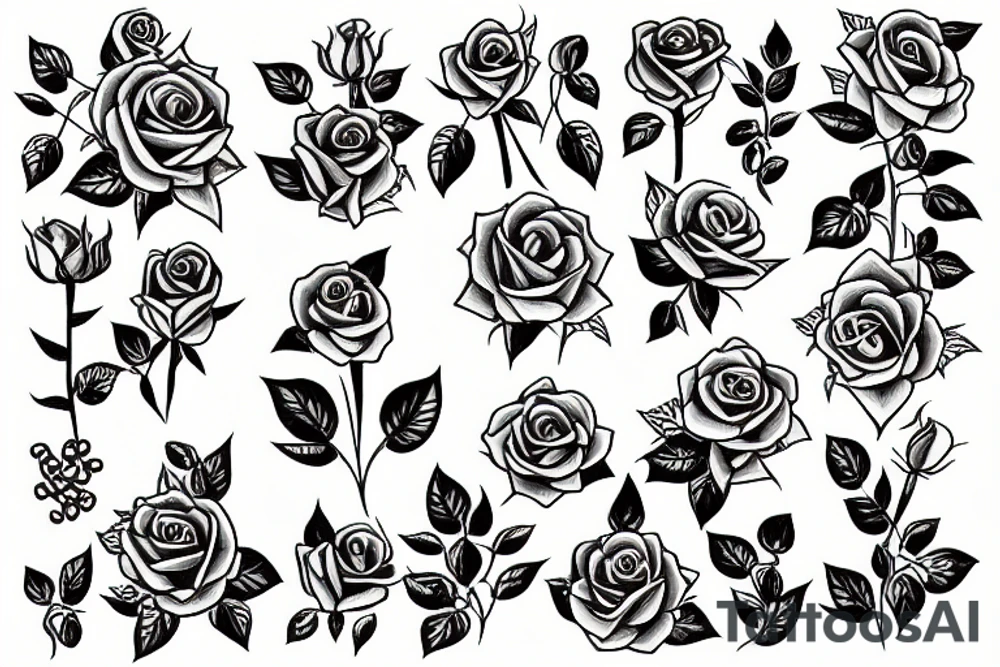 cross surrounded with roses and thorns tattoo idea