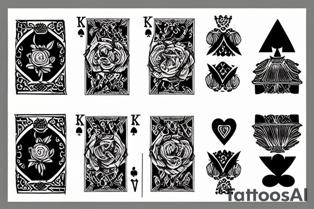 king of spades with a rose bush around it tattoo idea