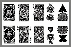 king of spades with a rose bush around it tattoo idea