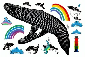 humpback whale and a rainbow tattoo idea