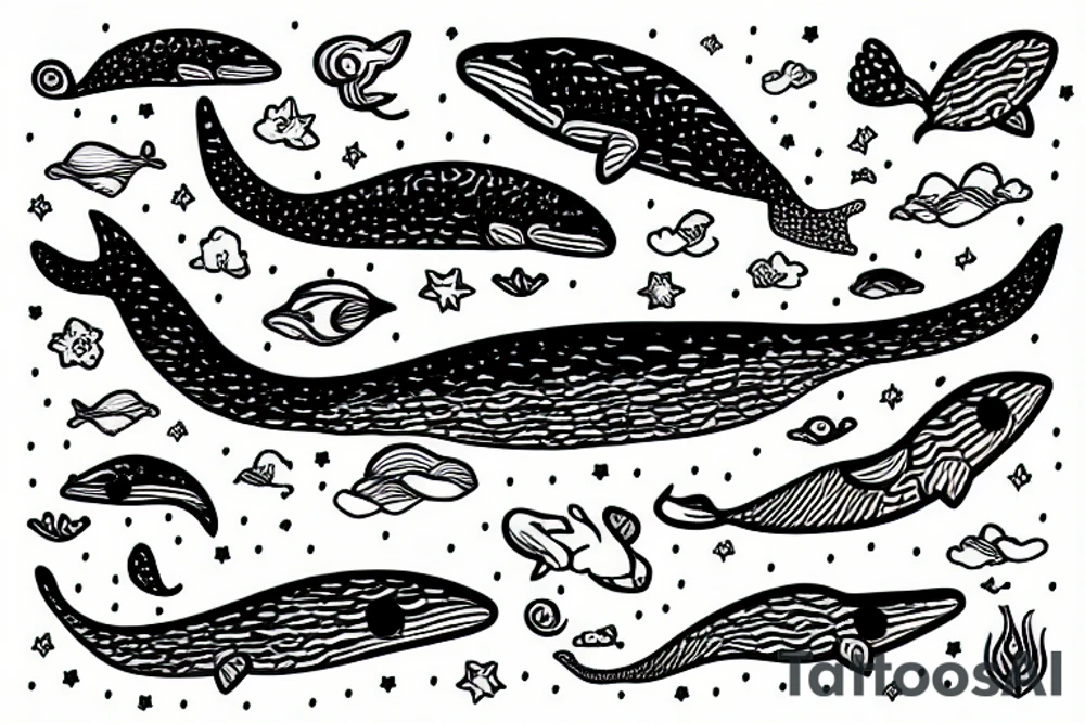 rainbow whale tattoo idea