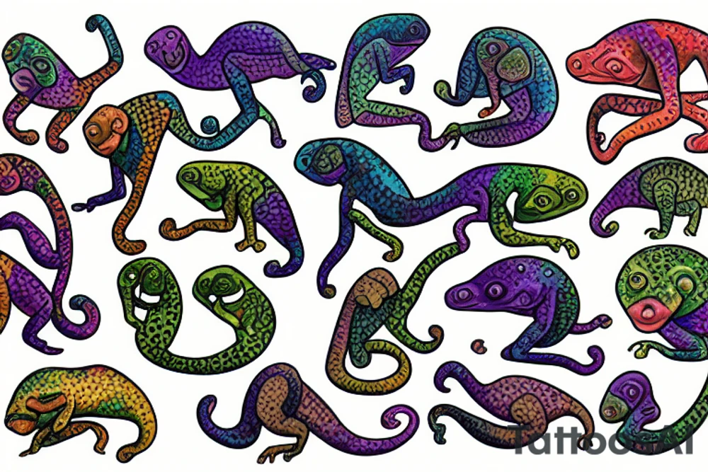 Colorblind Chameleon tattoo idea