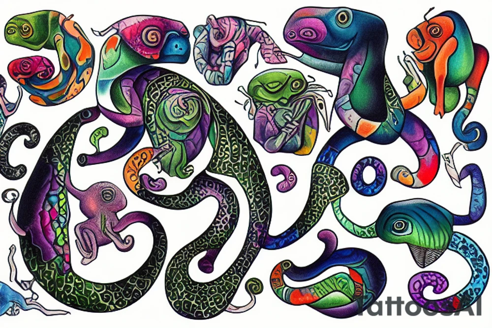 Colorblind Chameleon tattoo idea