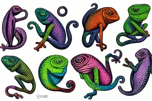 Colour blind Chameleon tattoo idea