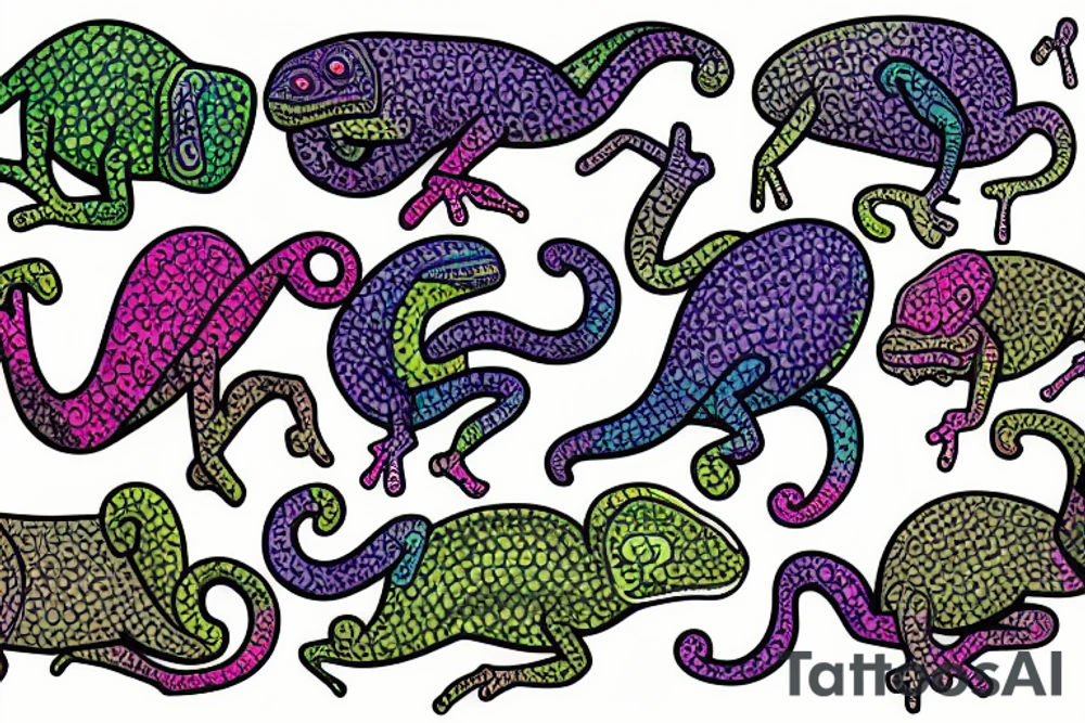 Colour blind Chameleon tattoo idea