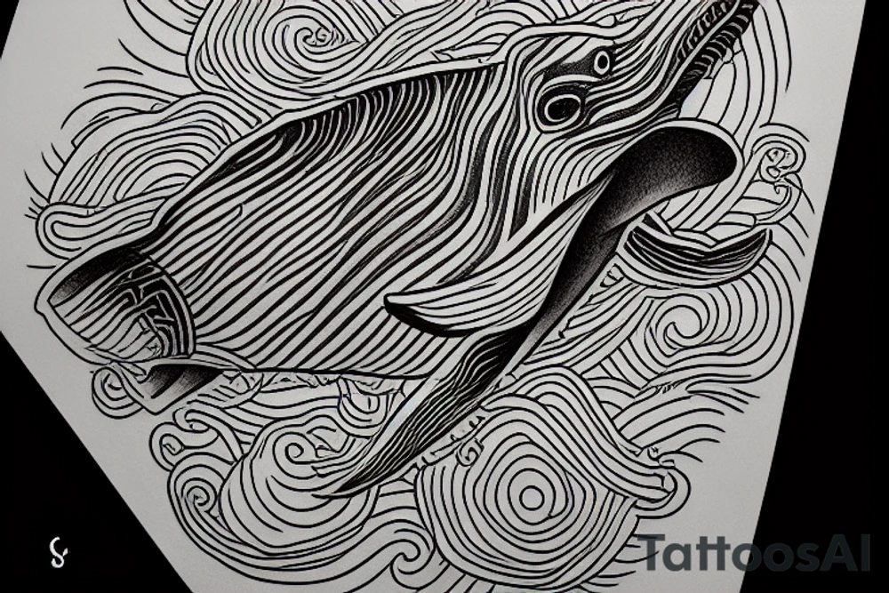 Humpback whale jumping tattoo idea