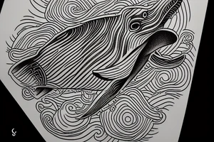 Humpback whale jumping tattoo idea
