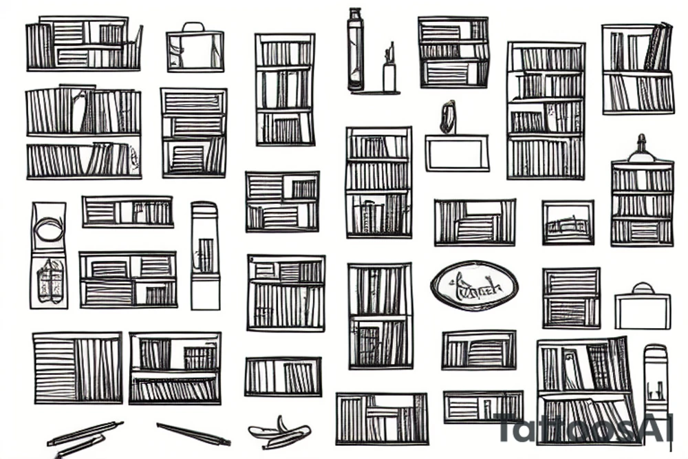 Bookshelf tattoo idea