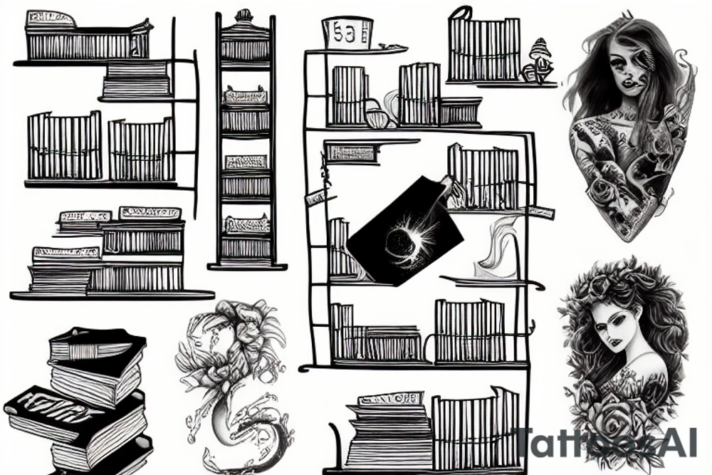 Bookshelf tattoo idea