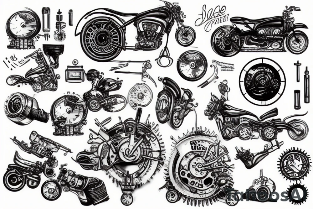 Diesel mechanic steampunk tattoo idea